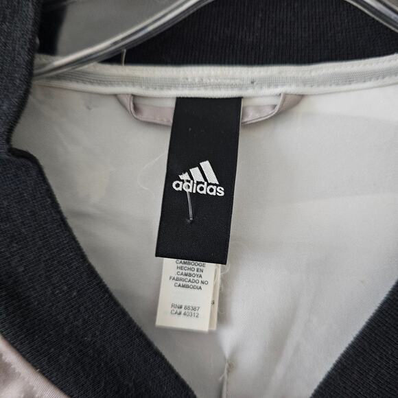 Adidas Men's Grey Zip up Bomber Windbreaker Jacket Size M - Picture 3 of 4